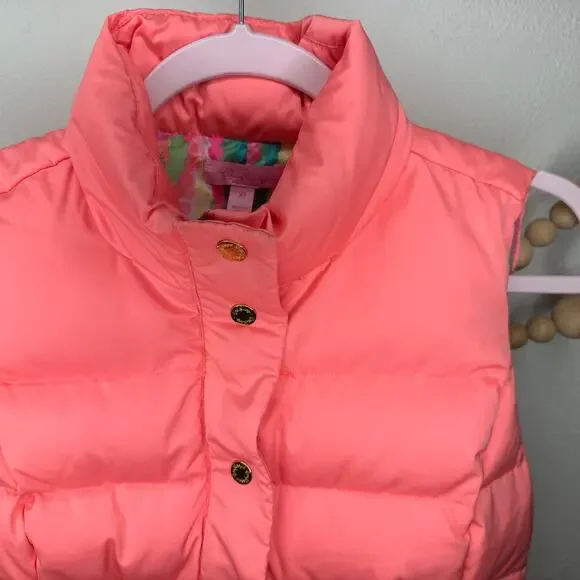 Lilly Pulitzer Isabella Down Quilted Pink Puffer Vest - Picture 2 of 6